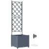 Sodo vazonas 2 pcs Šviesiai Pilka 40 x 40 x 142 cm Plastmasė