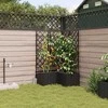 Sodo vazonas 3 pcs Juodas 80 x 80 x 142 cm Plastmasė