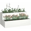 Sodo vazonas Balta 100 x 60 x 45 cm Šaltai valcuotas plienas