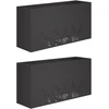 Sodo vazonas 2 vnt. Juoda 100 x 20 x 49 cm