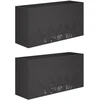 Sodo vazonas 2 vnt. Juoda 100 x 20 x 49 cm