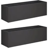 Sodo vazonas 2 vnt. Juoda 100 x 30 x 30 cm