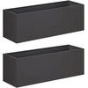 Sodo vazonas 2 vnt. Juoda 40 x 20 x 20 cm