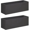 Sodo vazonas 2 vnt. Juoda 40 x 20 x 20 cm