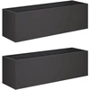 Sodo vazonas 2 vnt. Juoda 80 x 30 x 30 cm