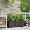 Sodo vazonas 3 vnt. Ruda 120 x 40 x 37,5 cm PP