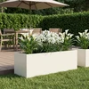 Sodo vazonas Balta 100 x 30 x 30 cm Šaltai valcuotas plienas