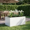 Sodo vazonas Balta 120 x 80 x 60 cm Šaltai valcuotas plienas