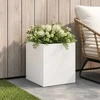 Sodo vazonas Balta 35 x 35 x 35 cm Šaltai valcuotas plienas