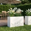 Sodo vazonas Balta 80 x 20 x 49 cm Šaltai valcuotas plienas