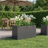 Sodo vazonas Juoda 80 x 50 x 50 cm Šaltai valcuotas plienas
