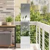 Sodo privatumo ekranas „Fretwork“ Sidabro 32 x 150 cm