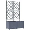 Sodo vazonas 2 pcs Šviesiai Pilka 80 x 40 x 143 cm Plastmasė