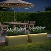 Sodo vazonas su LED 2 vnt. Alyvuogių žalia 50 x 100 x 48 cm