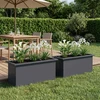 Sodo vazonas su LED 2 vnt. Antracitas 30 x 80 x 30 cm Plienas