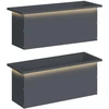 Sodo vazonas su LED 2 vnt. Antracitas 30 x 80 x 30 cm Plienas