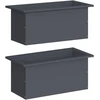 Sodo vazonas su LED 2 vnt. Antracitas 30 x 60 x 30 cm Plienas