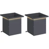 Sodo vazonas su LED 2 vnt. Antracitas 30 x 30 x 30 cm Plienas