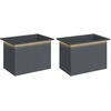 Sodo vazonas su LED 2 vnt. Antracitas 40 x 60 x 40 cm Plienas