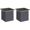 Sodo vazonas su LED 2 vnt. Antracitas 40 x 40 x 40 cm Plienas