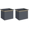 Sodo vazonas su LED 2 vnt. Antracitas 50 x 60 x 48 cm Plienas