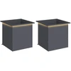 Sodo vazonas su LED 2 vnt. Antracitas 50 x 50 x 48 cm Plienas