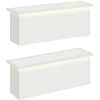 Sodo vazonas su LED 2 vnt. Balta 30 x 100 x 30 cm Plienas