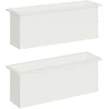Sodo vazonas su LED 2 vnt. Balta 30 x 100 x 30 cm Plienas
