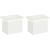 Sodo vazonas su LED 2 vnt. Balta 30 x 40 x 30 cm Plienas