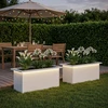 Sodo vazonas su LED 2 vnt. Balta 30 x 60 x 30 cm Plienas