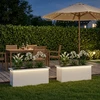 Sodo vazonas su LED 2 vnt. Balta 30 x 80 x 30 cm Plienas