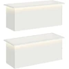 Sodo vazonas su LED 2 vnt. Balta 40 x 100 x 40 cm Plienas
