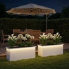 Sodo vazonas su LED 2 vnt. Balta 40 x 100 x 40 cm Plienas