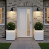 Sodo vazonas su LED 2 vnt. Balta 40 x 40 x 40 cm Plienas