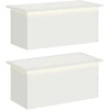 Sodo vazonas su LED 2 vnt. Balta 40 x 80 x 40 cm Plienas