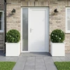 Sodo vazonas su LED 2 vnt. Balta 50 x 50 x 48 cm Plienas