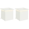 Sodo vazonas su LED 2 vnt. Balta 50 x 50 x 48 cm Plienas