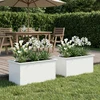 Sodo vazonas su LED 2 vnt. Balta 50 x 80 x 48 cm Plienas