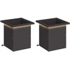 Sodo vazonas su LED 2 vnt. Juoda 30 x 30 x 30 cm Plienas