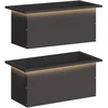 Sodo vazonas su LED 2 vnt. Juoda 30 x 60 x 30 cm Plienas