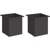 Sodo vazonas su LED 2 vnt. Juoda 40 x 40 x 40 cm Plienas