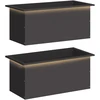 Sodo vazonas su LED 2 vnt. Juoda 40 x 80 x 40 cm Plienas