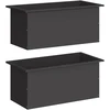 Sodo vazonas su LED 2 vnt. Juoda 40 x 80 x 40 cm Plienas
