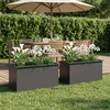 Sodo vazonas su LED 2 vnt. Juoda 50 x 100 x 48 cm Plienas