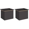 Sodo vazonas su LED 2 vnt. Juoda 50 x 60 x 48 cm Plienas