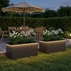 Sodo vazonas su LED 2 vnt. Juoda 50 x 80 x 48 cm Plienas