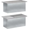 Sodo vazonas su LED 2 vnt. Sidabrinė 30 x 60 x 30 cm