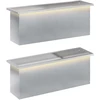 Sodo vazonas su LED 2 vnt. Sidabrinė 30 x 100 x 30 cm
