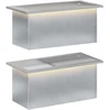 Sodo vazonas su LED 2 vnt. Sidabrinė 30 x 60 x 30 cm