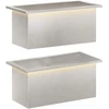 Sodo vazonas su LED 2 vnt. Sidabrinė 30 x 60 x 30 cm